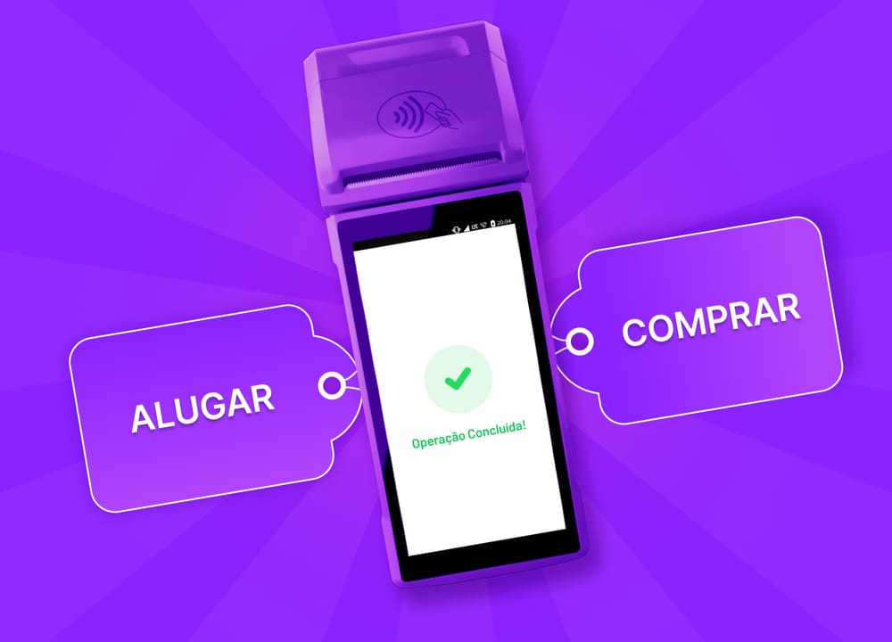 Você pode alugar ou comprar sua máquina de cartão